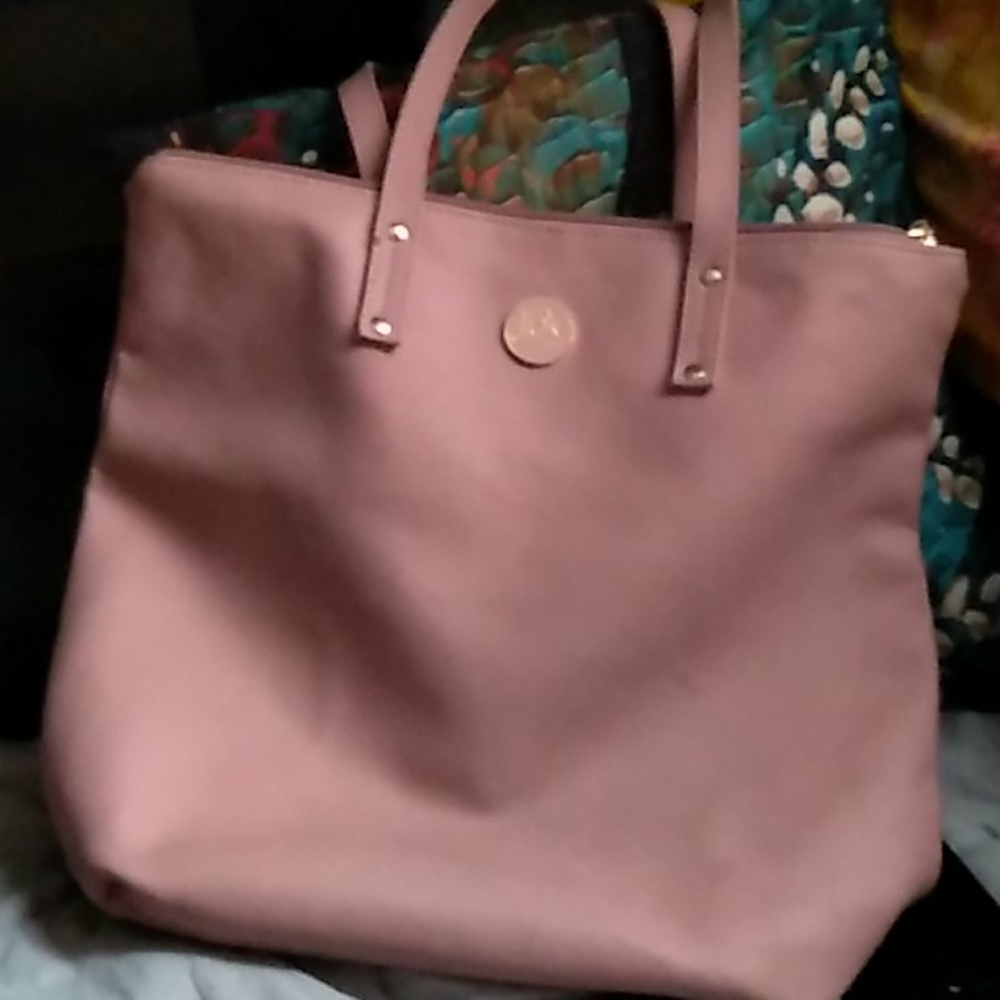 Pink leather bag